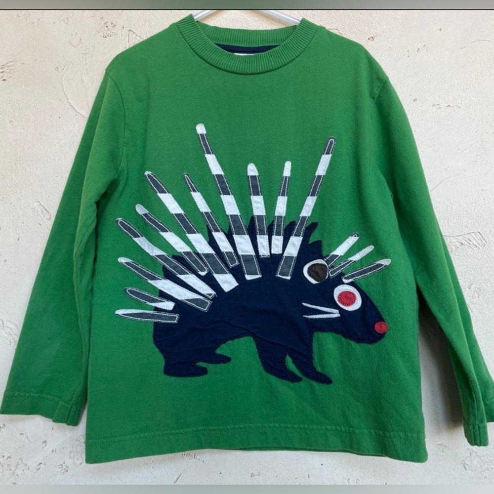 Mini Boden Vintage Porcupine Appliqué Top Sz 5/6